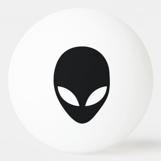 Zwart en wit Alien Head Pingpongbal (Voorkant)