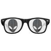 Zwart en wit Alien Head Retro Zonnebril (Voorkant)