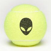 Zwart en wit Alien Head Tennisballen (Voorkant)