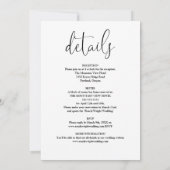 Zwart En Wit Alles In Eén Elegant Script Trouwfees Kaart (Achterkant)