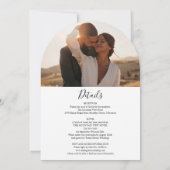 Zwart en wit alles in één foto boog bruiloft kaart (Achterkant)