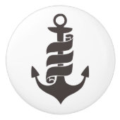 Zwart en wit Anchor-ontwerp Keramische Knop (Voorkant)