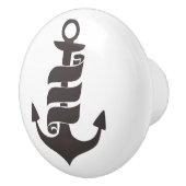 Zwart en wit Anchor-ontwerp Keramische Knop (Rechts)