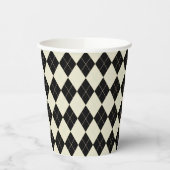 Zwart en wit Argyle Papieren Bekers (Links)