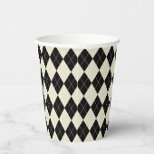 Zwart en wit Argyle Papieren Bekers (Rechts)