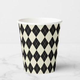 Zwart en wit Argyle Papieren Bekers