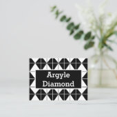 Zwart en wit Argyle Visitekaartje (Staand voorkant)