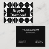 Zwart en wit Argyle Visitekaartje (Voorkant / Achterkant)