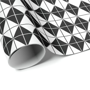 Zwart en wit Argyll patroon Cadeaupapier