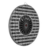 Zwart en wit Argyll patroon Dartbord (Voorkant Links)