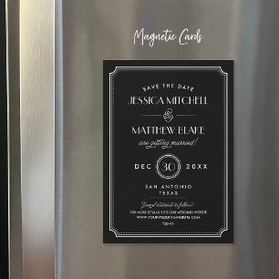 Zwart en wit Art Deco 'Save the Date'