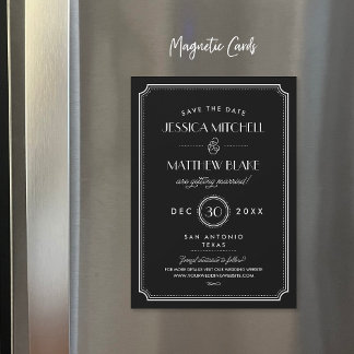 Zwart en wit Art Deco 'Save the Date'