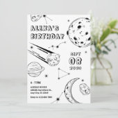Zwart en wit astrologie maan verjaardag  kaart (Staand voorkant)