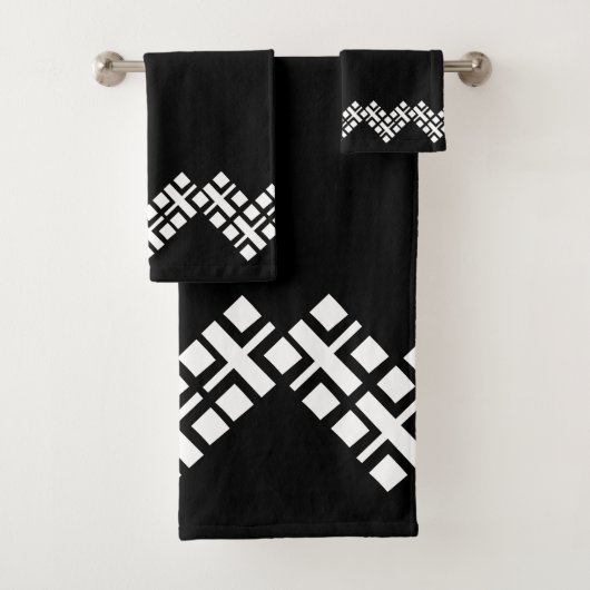 Zwart en wit bad handdoek (Insitu)