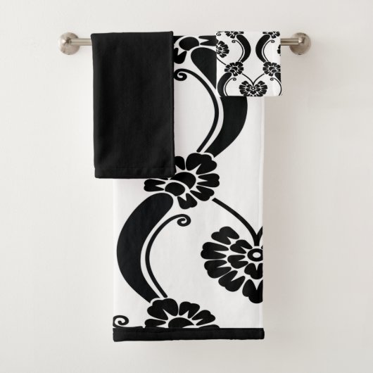 Zwart en wit bad handdoek (Insitu)