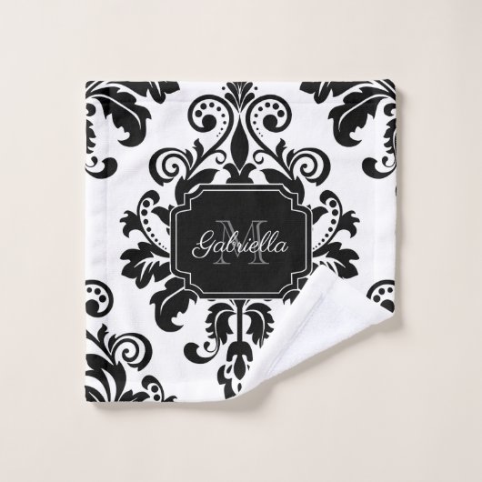 zwart en wit bad handdoek (Wasdoekje)