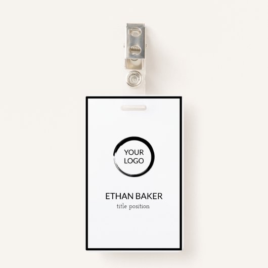 Zwart en wit badge (Voorkant met clip)