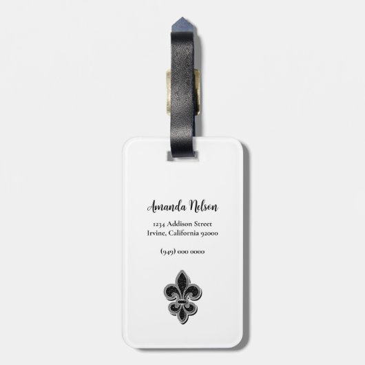 Zwart en wit bagagelabel (Achterkant verticaal)