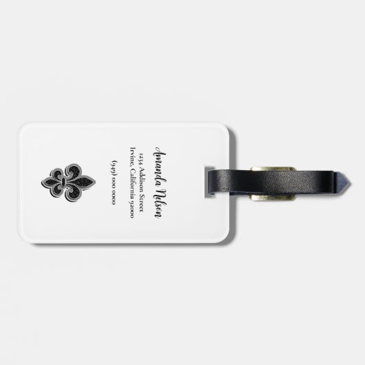 Zwart en wit bagagelabel (Achterkant horizontaal)