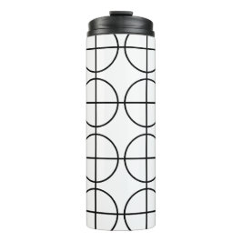 Zwart en wit bandpatroon thermosbeker