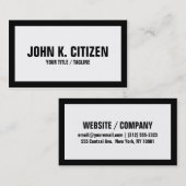 Zwart en wit basisvet Visitekaartje (Voorkant / Achterkant)
