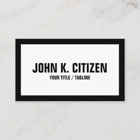 Zwart en wit basisvet Visitekaartje (Voorkant)