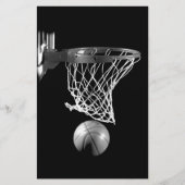 Zwart- en wit basketbal briefpapier (Voorkant)
