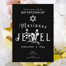 Zwart en wit Bat Mitzvah