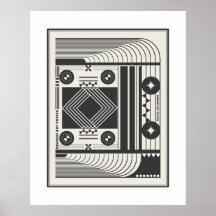 zwart- en wit bauhaus-posterart
