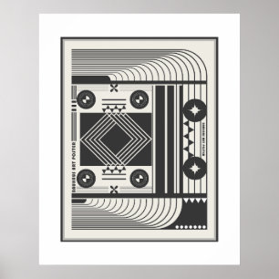zwart- en wit bauhaus-posterart poster