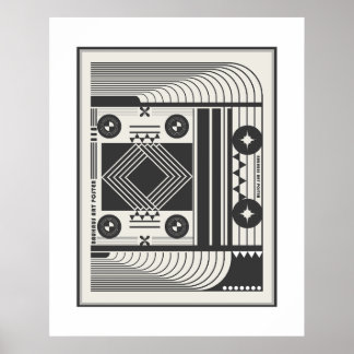 zwart- en wit bauhaus-posterart poster