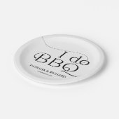 Zwart en wit BBQ Borrel Papieren Bordje (Gekanteld)