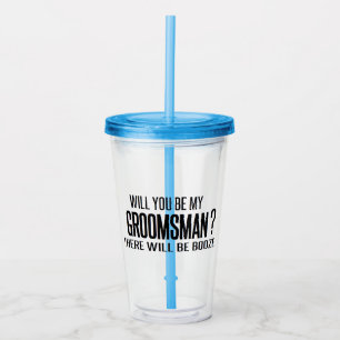 Zwart en wit, ben jij mijn bruidegom? Trouwen Acryl Drinkbeker