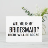 Zwart en wit, ben jij mijn bruidsmeisje grappig? kaart (Staand voorkant)