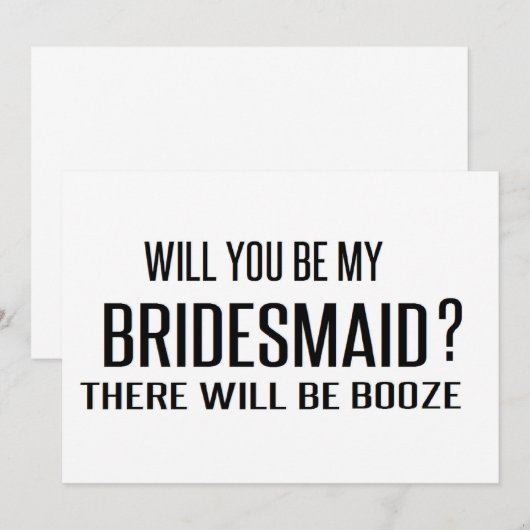 Zwart en wit, ben jij mijn bruidsmeisje grappig? kaart (Voorkant / Achterkant)