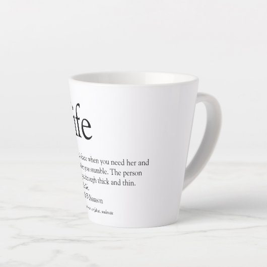 Zwart en Wit Beste Vrouw Ooit Definitie Latte Mok (Rechterhoek)