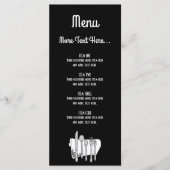 Zwart en wit bestek bewerkbaar ontwerp 10 x 23 cm menu (Voorkant)