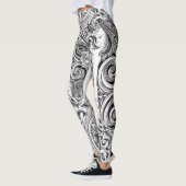 Zwart en wit bloeien leggings (Links)