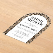 Zwart en wit bloeien onderscheidend Vrijgezellenfe Acryl Uitnodigingen (Laagn)