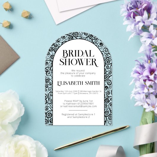 Zwart en wit bloeien onderscheidend Vrijgezellenfe Acryl Uitnodigingen (Insitu (Huwelijk))