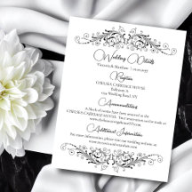 Zwart en Wit Bloeiende Elegantie Trouwdetails