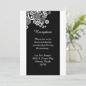 Zwart en wit bloem 3.5x7 ontvangstkaart kaart (Staand voorkant)