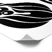 Zwart en wit bloemdamast poster (Hoek)