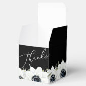 Zwart en wit bloemencafé bruiloftsfeest bedankdoosjes (Geopend)