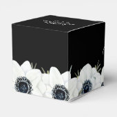 Zwart en wit bloemencafé bruiloftsfeest bedankdoosjes (Achterkant)