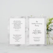 Zwart en wit bloemendesign lang ceremonieprogramma (Staand voorkant)