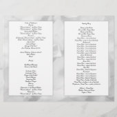 Zwart en wit bloemendesign lang ceremonieprogramma (Achterkant)