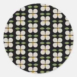 Zwart en wit bloemensticker - Bloom & Stick Ronde Sticker