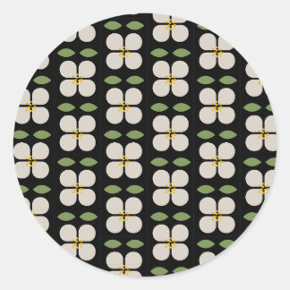 Zwart en wit bloemensticker - Bloom & Stick Ronde Sticker