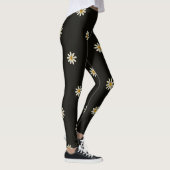 Zwart en wit bloemmotief leggings (Rechts)